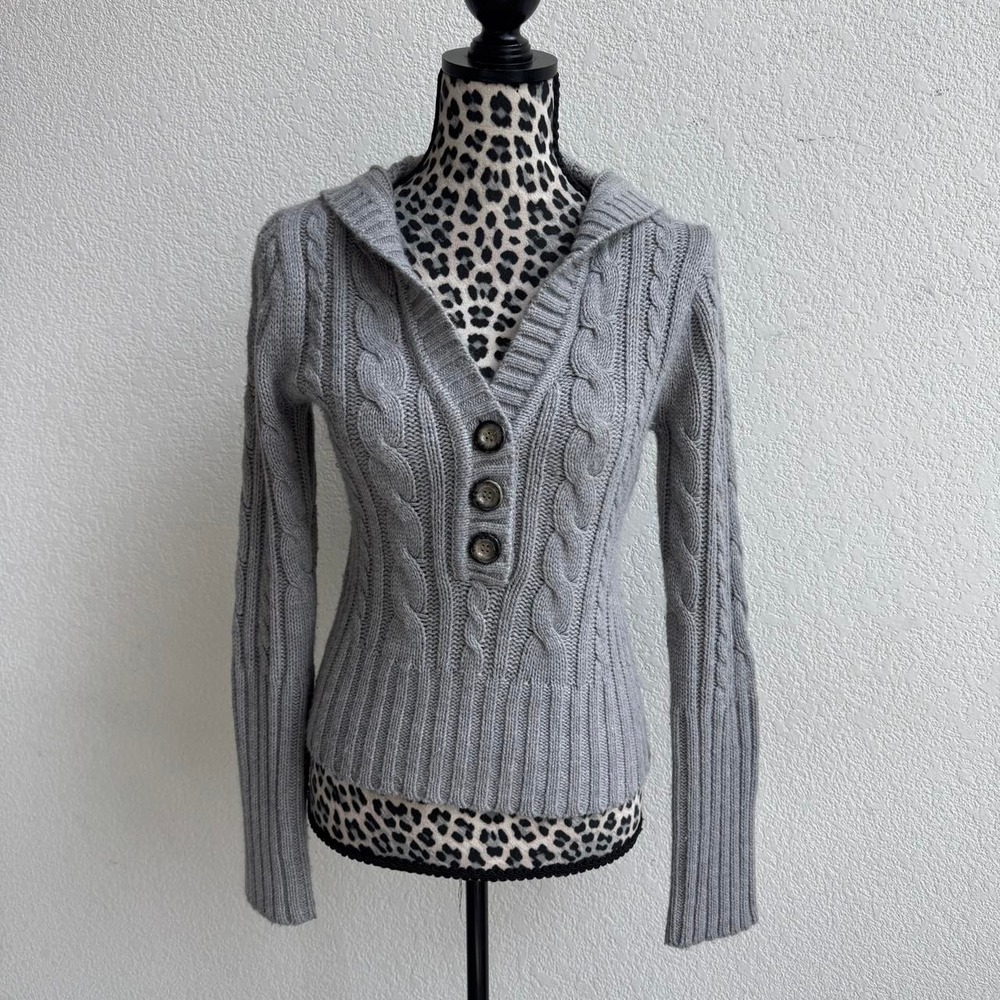 Derek Heart Gray cable knit sweater women's size S